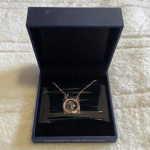 Rose gold sterling cz “20” necklace